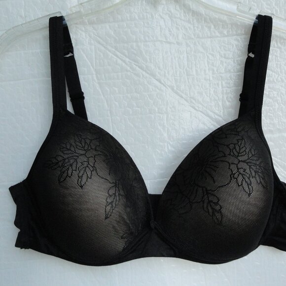 Warner's Padded Cup 38C Wire Free Black Lace & Black 38C Wired Bra No padding - Picture 8 of 16